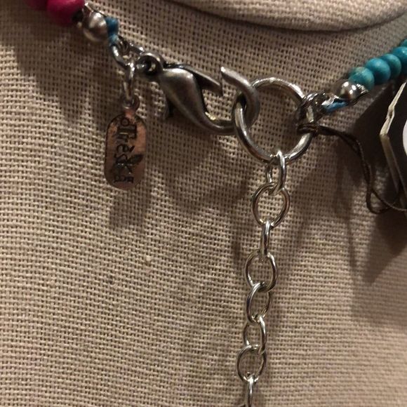 TRESKA Modern Abstract Multicolor MultiMedia Y Drop Necklace - Picture 5 of 9